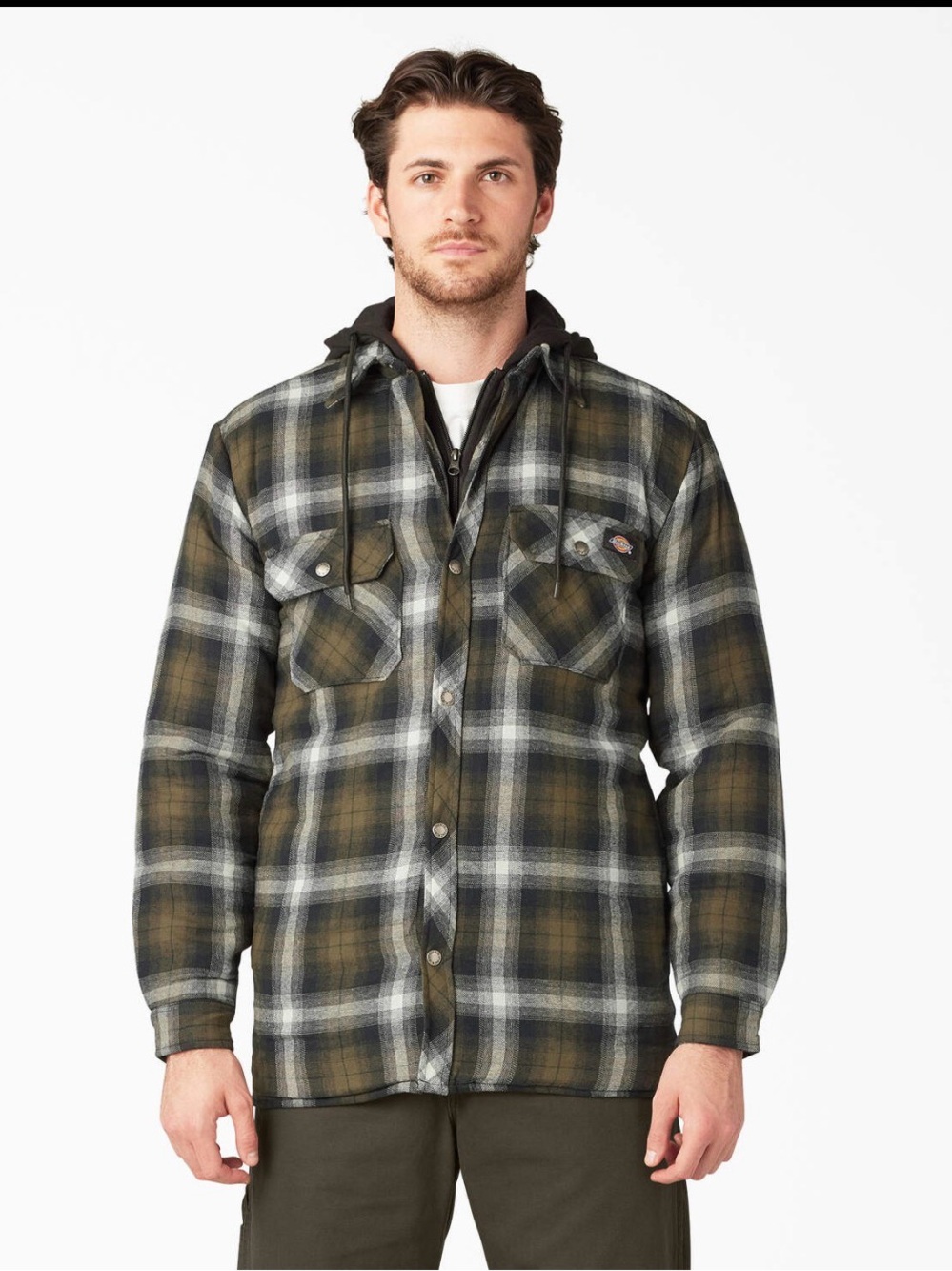 Dickies Water Repellent Flannel Hooded Shirt Jacket
- Size S